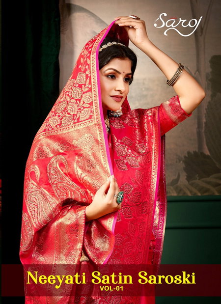 Neeyati Satin Saroski Vol 1 By Saroj Sattin Silk Saree Wholesale Online